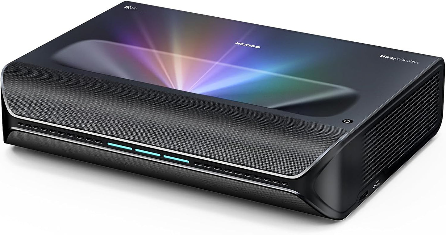 Aurora Pro MKII, 4K Tri-Color Laser UST Projector, 30000:1 Contrast Ratio, Dynamic Iris & Laser Dimming, 0.21:1 Throw Ratio, Dolby Vision & Atmos, HDR10+, 3D, 4.2Ms ~ 8Ms Low Latency
