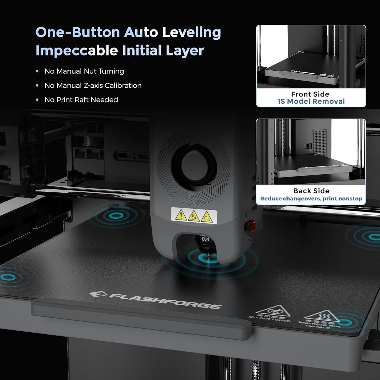 Adventurer 5M 3D Printer with Fully Auto Leveling, Max 600Mm/S High Speed Printing, 280Β°C Direct Extruder with 3S Detachable Nozzle, Core XY All Metal Structure, Print Size 220X220X220Mm
