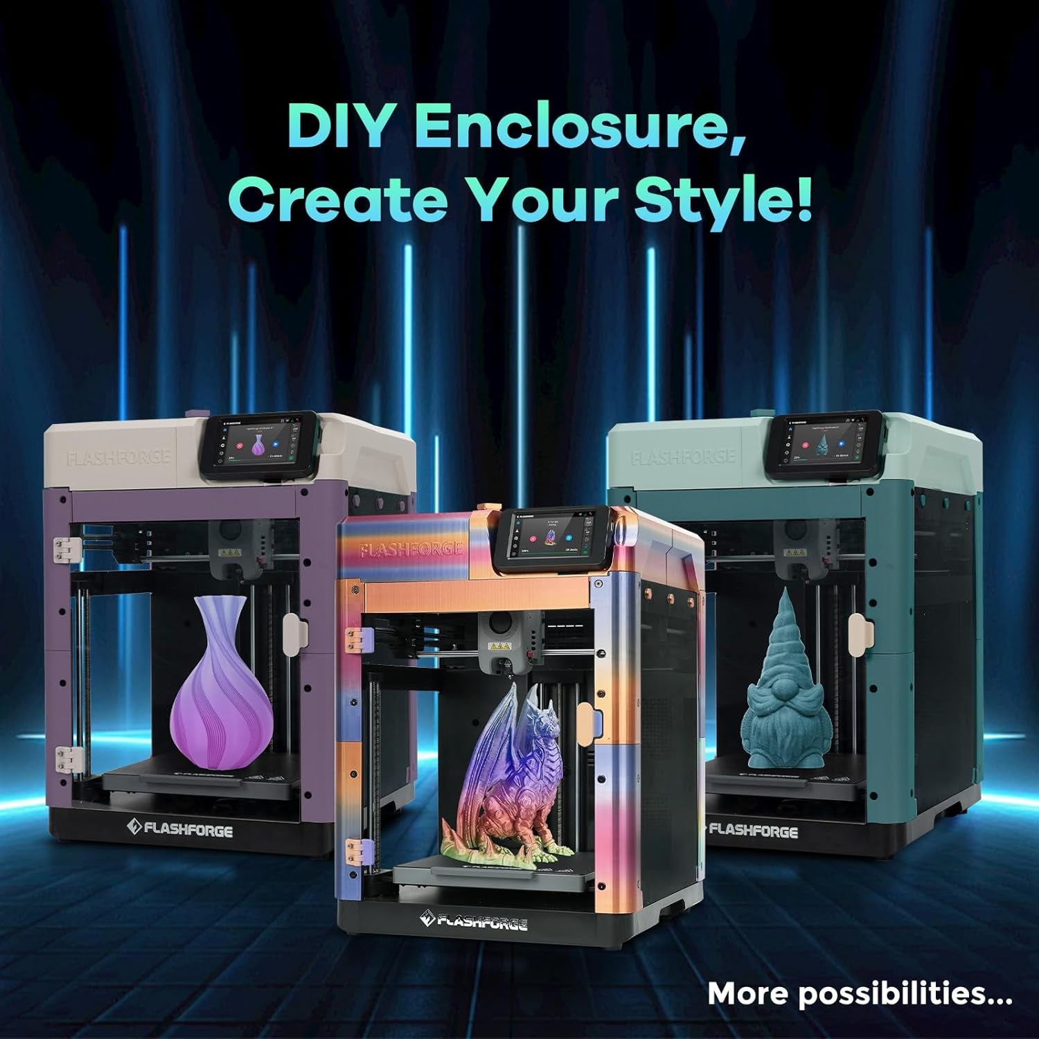 Adventurer 5M 3D Printer with Fully Auto Leveling, Max 600Mm/S High Speed Printing, 280°C Direct Extruder with 3S Detachable Nozzle, Core XY All Metal Structure, Print Size 220X220X220Mm