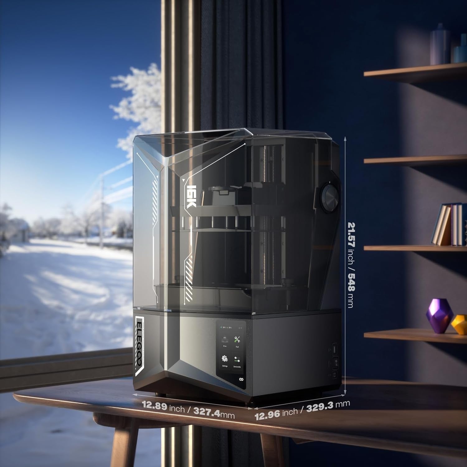 Saturn 4 Ultra 16K Resin 3D Printer with 10" 16K Mono LCD and Flip-Up Lid, Smart Tank Heating at 30 °C, 150Mm/H High Speed Printing, Large Printing Size of 8.33X4.66X8.66 Inches
