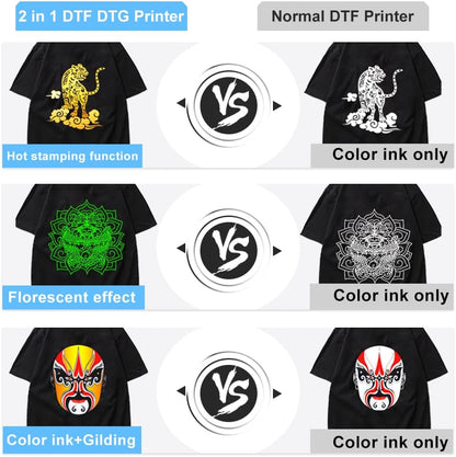 A3 DTF & DTG Printer Multifunction Printing Machine Automatic Flatbed Printer for T-Shirts, Hoodies, Pants, Hats, Shoes, Etc.