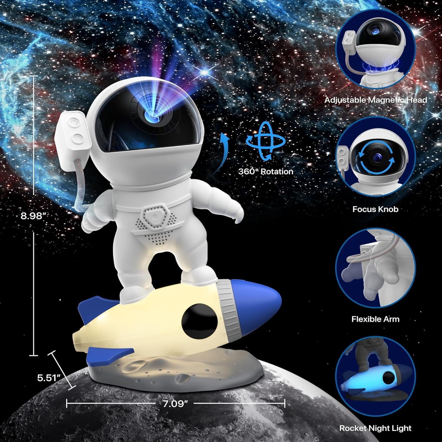 Galaxy Projector, 12 in 1 HD Planetarium Astronaut Galaxy Projector for Bedroom, Galaxy Star Night Light Projector for Kids Adults Gaming Room/Party/Home Décor