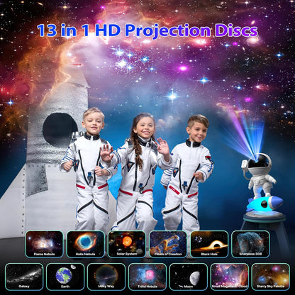 Galaxy Projector, 12 in 1 HD Planetarium Astronaut Galaxy Projector for Bedroom, Galaxy Star Night Light Projector for Kids Adults Gaming Room/Party/Home Décor