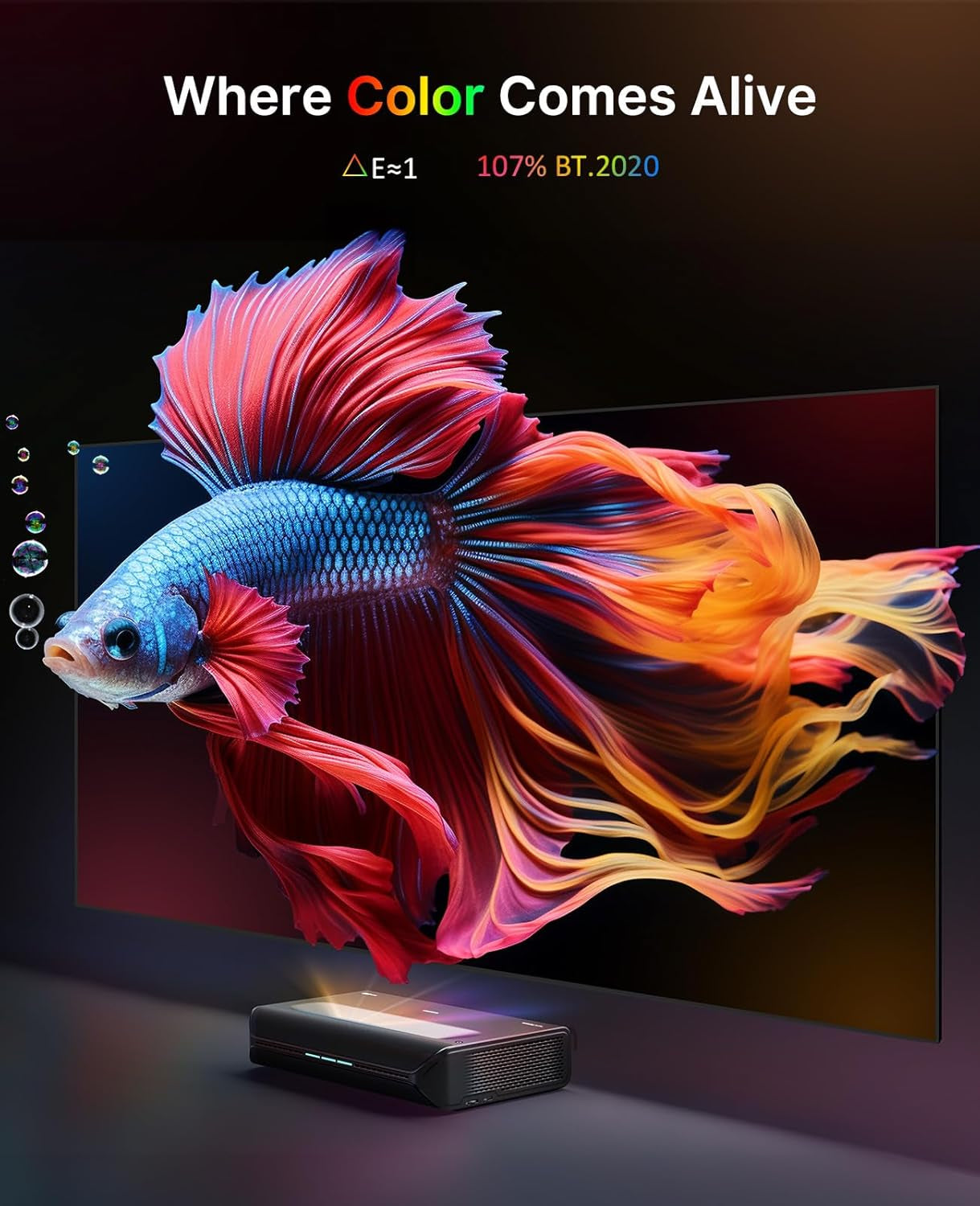 Aurora Pro MKII, 4K Tri-Color Laser UST Projector, 30000:1 Contrast Ratio, Dynamic Iris & Laser Dimming, 0.21:1 Throw Ratio, Dolby Vision & Atmos, HDR10+, 3D, 4.2Ms ~ 8Ms Low Latency