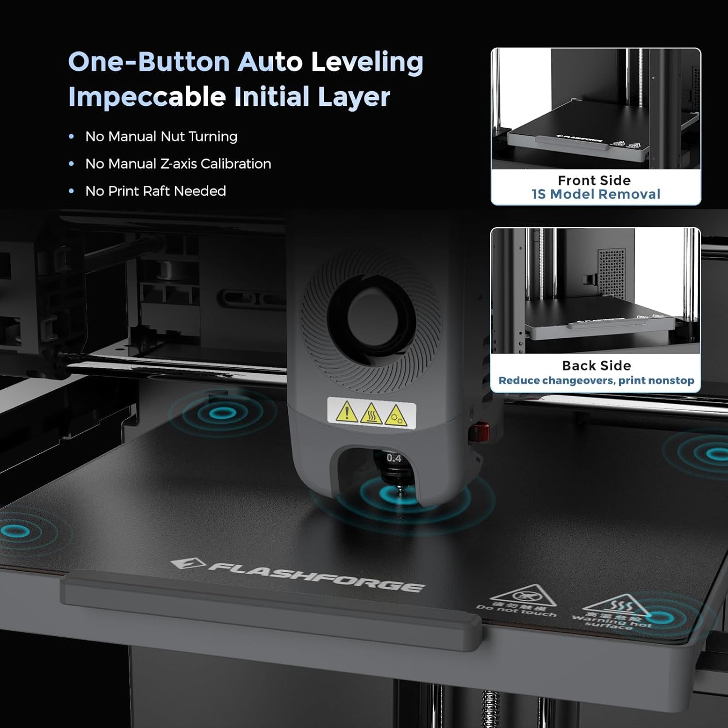 Adventurer 5M 3D Printer with Fully Auto Leveling, Max 600Mm/S High Speed Printing, 280°C Direct Extruder with 3S Detachable Nozzle, Core XY All Metal Structure, Print Size 220X220X220Mm