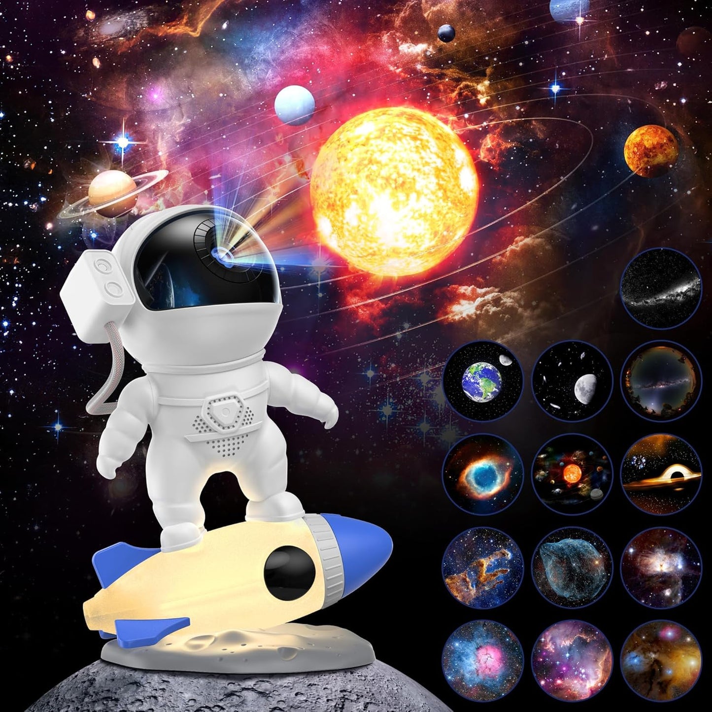 Galaxy Projector, 12 in 1 HD Planetarium Astronaut Galaxy Projector for Bedroom, Galaxy Star Night Light Projector for Kids Adults Gaming Room/Party/Home Décor