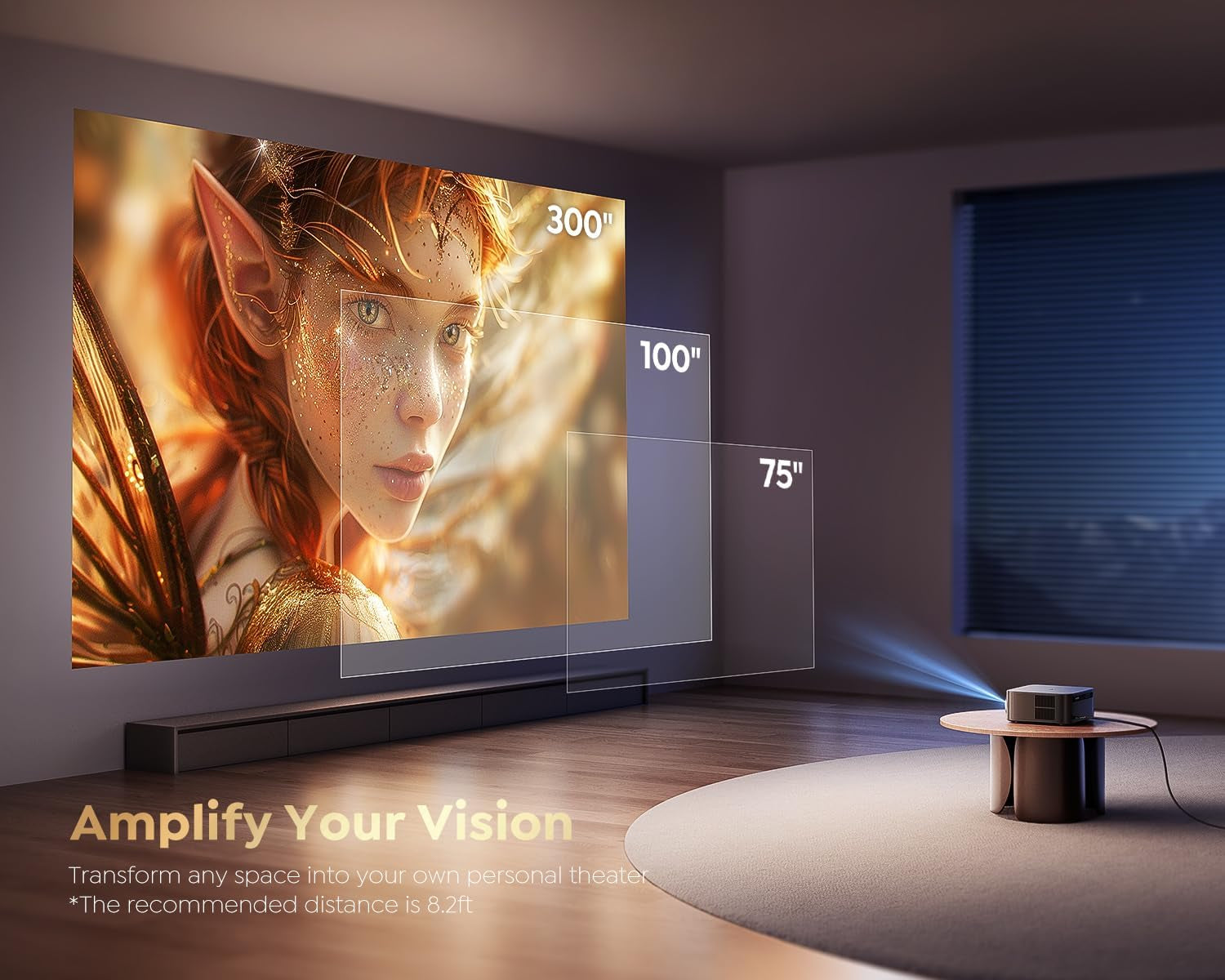 [1200 Ansi/Google Tv/Voice Control]Smart Projector with Wifi 6 and Bluetooth, Netflix-Licensed 4K Support, Outdoor Movie Proyector, 1080P Home Ceiling Auto Focus Projector,  K12 Gray