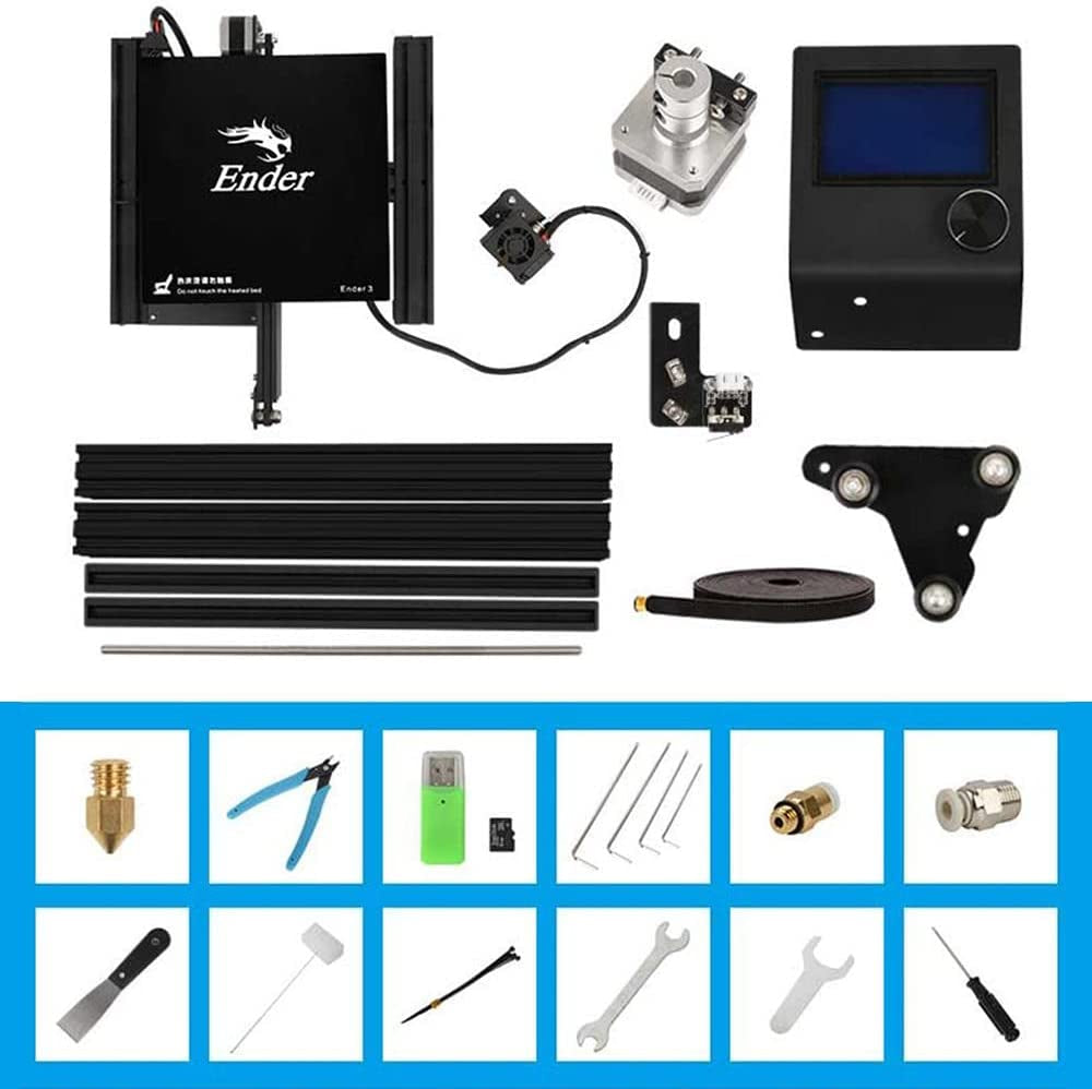 Official Creality Ender 3 3D Printer Fully Open Source with Resume Printing Function DIY Printers Build Volulme 8.66X8.66X9.84 Inch