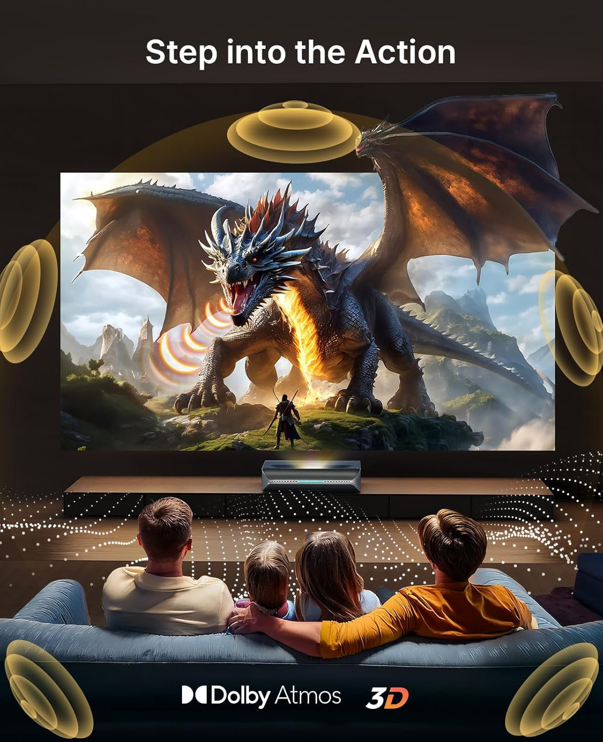 Aurora Pro MKII, 4K Tri-Color Laser UST Projector, 30000:1 Contrast Ratio, Dynamic Iris & Laser Dimming, 0.21:1 Throw Ratio, Dolby Vision & Atmos, HDR10+, 3D, 4.2Ms ~ 8Ms Low Latency